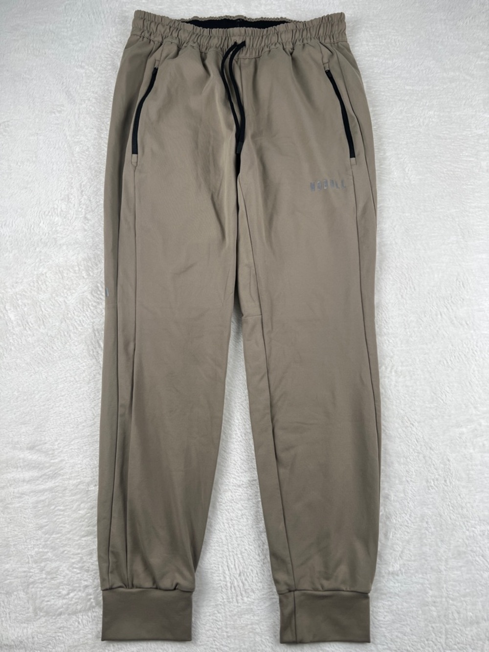 NOBULL Athletic Joggers Sweatpants Khaki Zip Pocket Size M